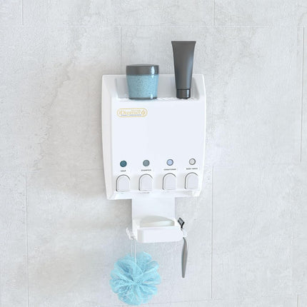 Better Living Products 75453 Ulti-Mate 4 White Dispenser with Shower Caddy
