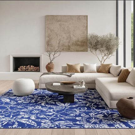 Nourison Whimsicle Floral Navy 6' x 9' Area Rug, Easy Cleaning, Non Shedding, Bed Room, Living Room, Dining Room, Kitchen (6x9)