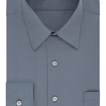 Van Heusen mens20F9562Big Fit Dress Shirt Poplin Solid (Big and Tall) Point Long Sleeve Dress Shirt - Gray - 18" Neck 32"-33" Sleeve