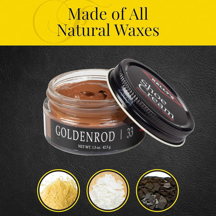 Kelly's Shoe Cream - Professional Shoe Polish - 1.5 oz - Goldenrod