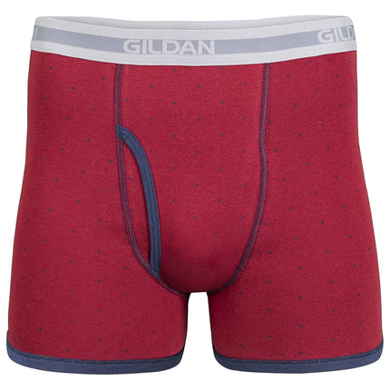 Gildan Mens Underwear Boxer Briefs Multipack, Navy/Heather Navy/Sport Grey/Dot/Navy (Pack of 5), L