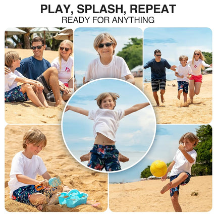 Camiseta de natación Kanu Surf de manga corta con protección solar UPF 50+ para niños, color blanco liso, 2T