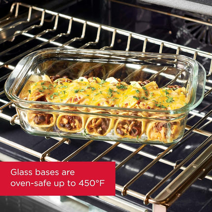 Rubbermaid Brilliance Glass Storage Set of 9 Food Containers with Lids (18 Pieces Total)