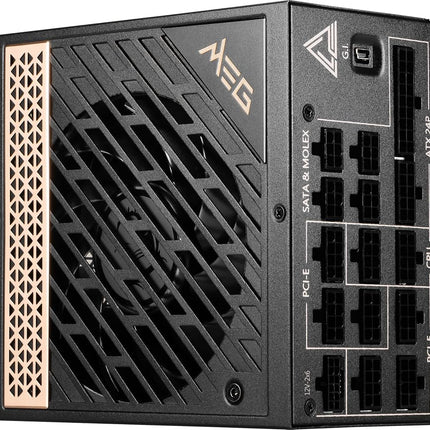 MSI MEG Ai1300P PCIE5 Power Supply Unit, UK Plug - 1300W, 80 Plus Platinum, Fully Modular ATX 3.0, PCIe 5.0 GPU Support, Japanese Capacitors, Gaming Intelligence, Sleeved Cables - 10 Year Warranty