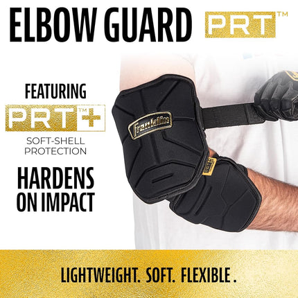 Franklin Sports Baseball Elbow Guard - PRT Series Adult Baseball + Softball Shield for Batting - Protective Elbow + Forearm Pad - Right + Left Hand Hitters - White/Gold - One Size - Adult