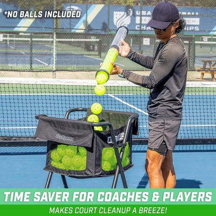 GoSports Pickleball & Tennis Pickup Tube - Ball Retreiver and Holder, Fits 14 Pickleballs or 17 Tennis Balls - No Balls Included