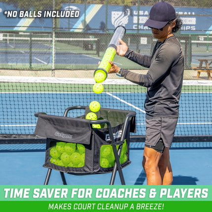GoSports Tubo recogepelotas de pádel y tenis – Recolector y soporte de bolas, con capacidad para 14 pelotas de pádel o 17 pelotas de tenis – No incluye pelotas