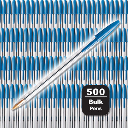 BIC Cristal Xtra Smooth Blue Ballpoint Pens, Mediu