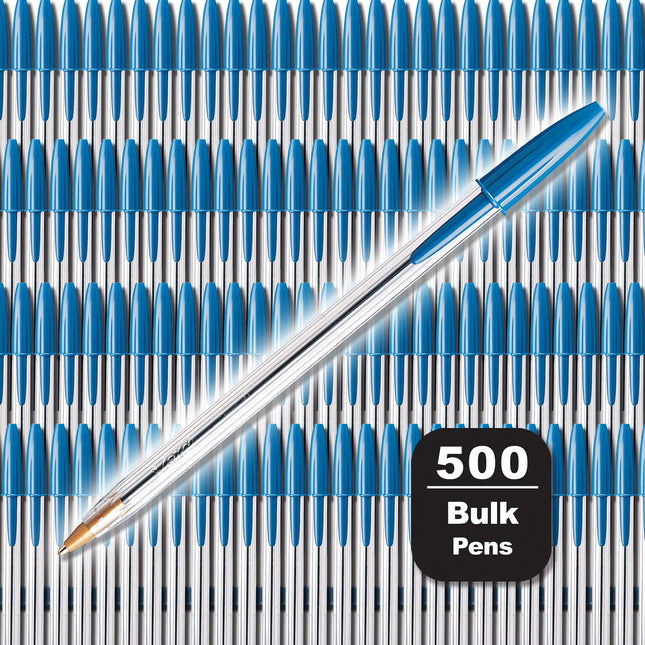 BIC Cristal Xtra Smooth Blue Ballpoint Pens, Mediu