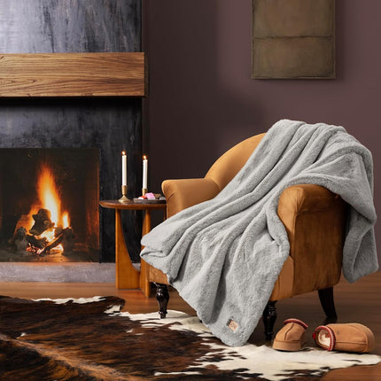 UGG Euphoria Plush Fur - Reversible Throw Blanket, Seal