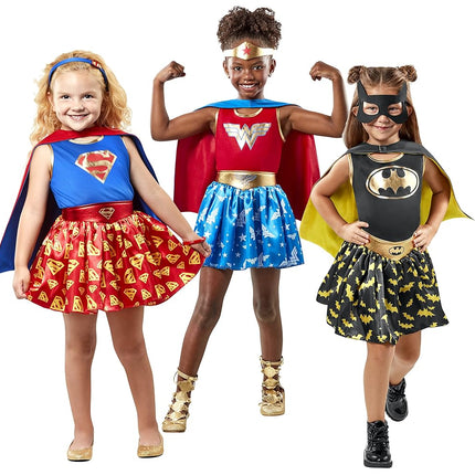 Rubies DC Girl's Trunk Set (Wonder Woman, Batman, Superman), Small