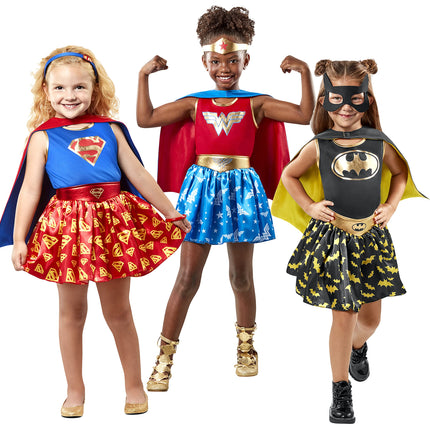 Rubies DC Girl's Trunk Set (Wonder Woman, Batman, Superman), Small