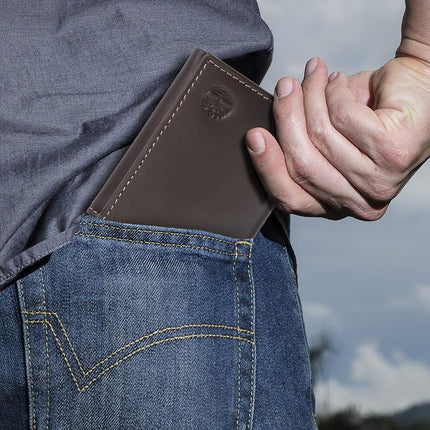 Timberland Men's Leather Trifold Wallet with Id Window Tri-Fold, Brown (Cloudy), One Size