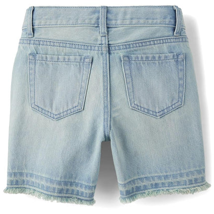 The Children's Place Girls' Denim Midi Shorts, Rowena Wash, 8