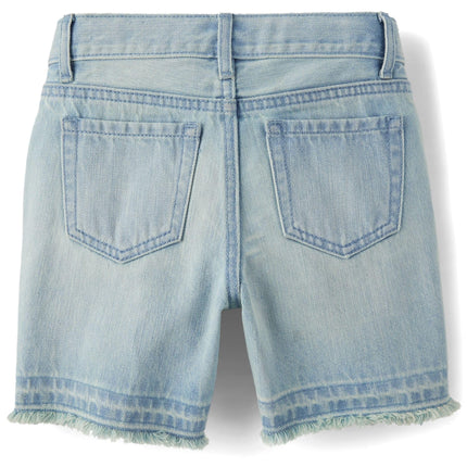 The Children's Place Girls' Denim Midi Shorts, Rowena Wash, 6