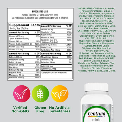 Centrum Minis Adult 50+ (320 Count) Multivitamin/multimineral Supplement Tablets, 320 Count