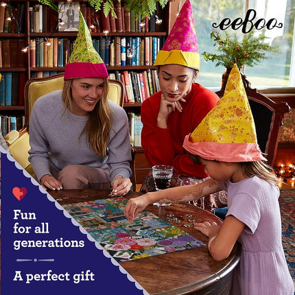 Eeboo 1000 Piece English Flower Shop Jigsaw Puzzle for Adults, 1000 Pieces Cardboard Jigsaw Puzzle Size 23 x 23 inches