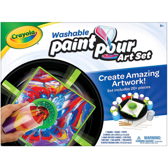 Crayola Washable Acrylic Paint Pour Set, 20pc Pain
