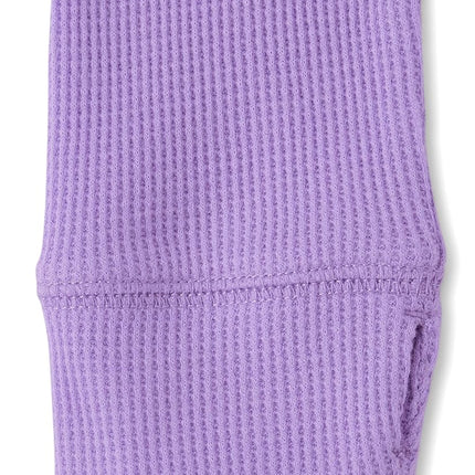 The Children's Place Girls' Basic Long Sleeve Thermal Henley Tops, Purple, Small