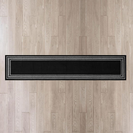 Nautica – Alfombra de Pasillo | Alfombras para Interiores, Pasillos y Entradas | Felpudo Antideslizante para Entrada y Cocina | Alfombras de Entrada Lavables a Máquina | 0,76 m x 3,05 m | Borde de Cuerda Negro