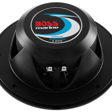 BOSS Audio Systems MR60B Altavoces Marinos de 6,5 Pulgadas - Resistentes a la Intemperie, 200 Vatios de Potencia por Par, 100 Vatios Cada Uno, Rango Completo, 2 Vías, Se Venden en Pares