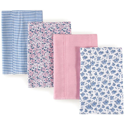 Hudson Baby Unisex Baby Cotton Flannel Burp Cloths, Classic Floral, One Size