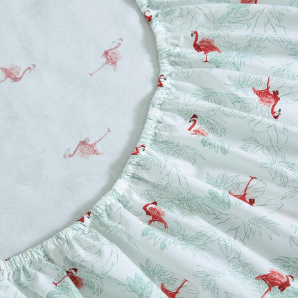 Tommy Bahama - Queen Sheet Set, Cotton Percale Bedding Set, Super Soft and Cozy Home Decor, Oeko-Tex Certified (Flamingo Santa Red, Queen)
