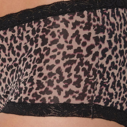 Maidenform Women's Underwear, Microfiber with Lace Boyshort Panties, One Fab Fit, 3-Pack Boy Short, Black/Gloss/Zippy Animal Print, XXL (Pack of 3)