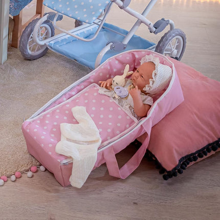 JC Toys - Poupée La Newborn 38 cm Corps Souple Collection Royale Robe Blanche à Pois Dorés et 4 Accessoires Conçue en Espagne par Berenguer, Âge 2+