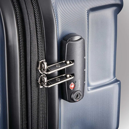 Samsonite Centric Hardside Expandable Luggage with Spinner Wheels, Blue Slate, Checked-Large 28-Inch