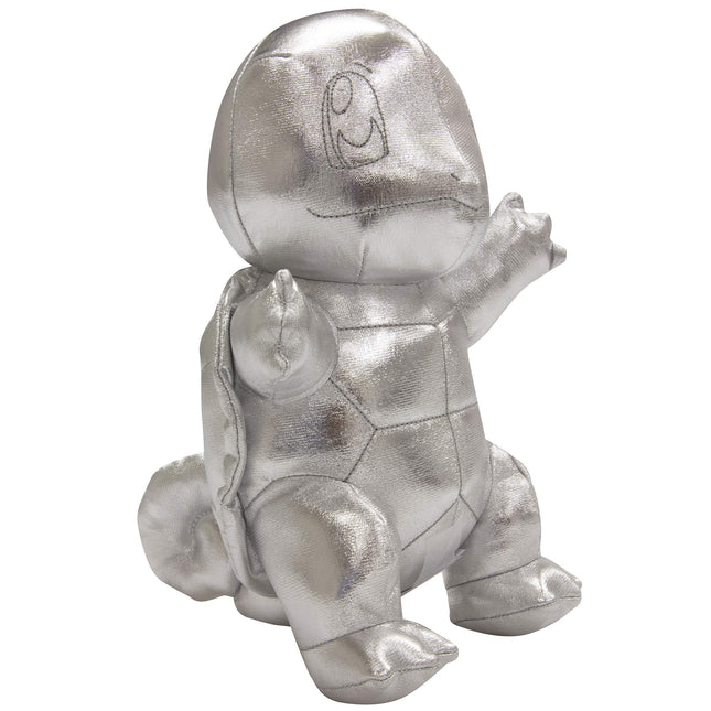Pokémon 25º Aniversario Peluche Squirtle Plateado de 8" - Edición Limitada Juguete de Peluche Tortuga Plateada Brillante - 2+