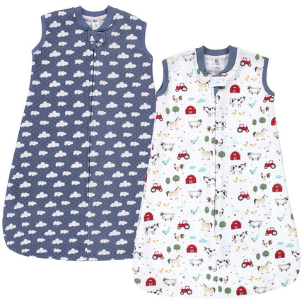 Hudson Baby Saco de dormir y manta portátil acolchados de primera calidad unisex para bebé, animales de granja, de 0 a 6 meses