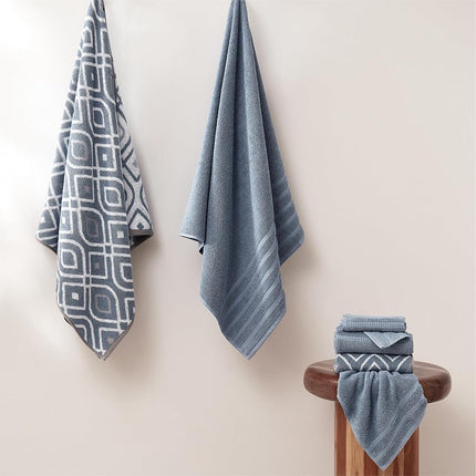 Amrapur Pacific Coast Textiles 6 Pc Yarn Dyed Towel Oxford Blue, 6-Piece