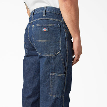 Dickies, Hombre, Jeans utilitarios de mezclilla relajados, Azul índigo enjuagado, 32W / 34L