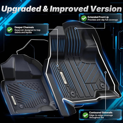 OEDRO Floor Mats Compatible for 2013-2018 Toyota RAV4 Standard Models, Unique Black TPE All-Weather Guard Includes 1st and 2nd Row: Front, Rear, Full Set Liners(Standard Models Only)