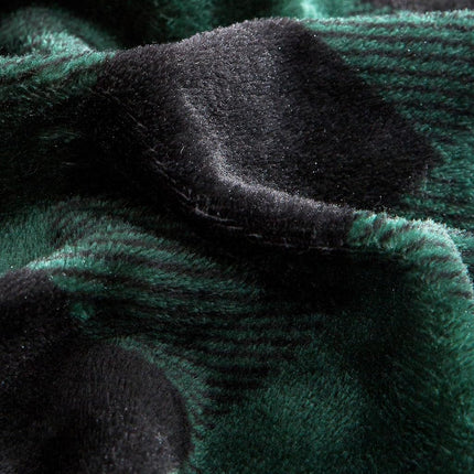 Elegant Comfort Luxuriously Soft 4-Piece Velvet Plush Flannel Sheet Set - Premium Quality - Cozy Warm, Anti-Static, Non Pilling Fuzzy Velvet Flannel Fleece Deep Pocket Sheet Set-Twin XL, Buffalo Green