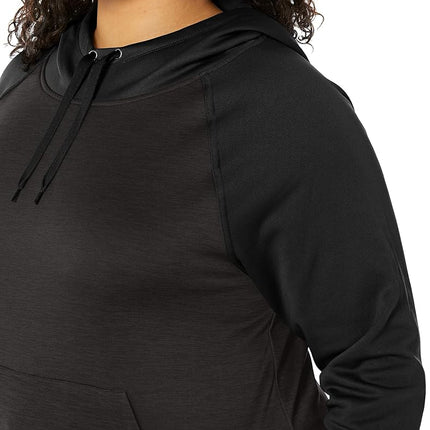 Hanes Women's Sport Performance Fleece Pullover Hoodie, Black Solid/Black Heather, S