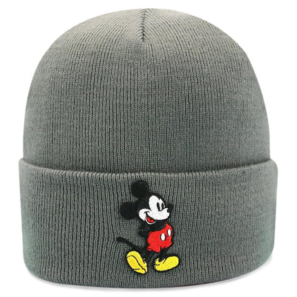 Disney Mickey Mouse Knit Light Winter Beanie Hat for Men, Grey, S-L