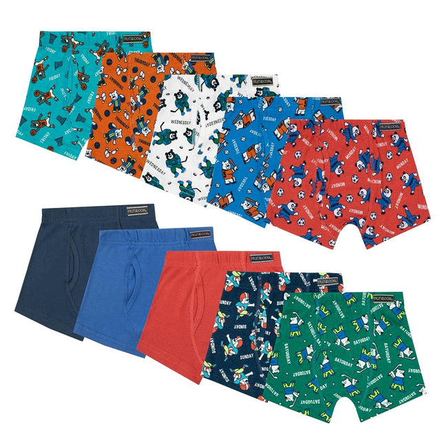 Fruit of The Loom Boys and Toddler Boxer Briefs, Tag Free & Breathable Underwear, Assorted Color Multipacks, 10 Pack - Covered Waist, 4T/5T