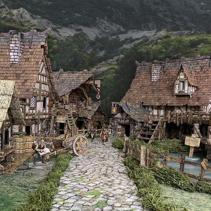 Battle Systems – Modular Fantasy Scenery – Perfect for Roleplaying and Wargames - Multi Level Tabletop Terrain for 28mm Miniatures – Colour Printed Model Diorama – (Village)