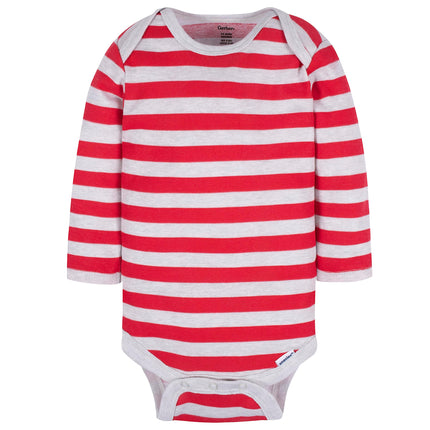 Gerber Unisex Baby 3-Pack Holiday Long-Sleeve Onesies, Happy Jolly, 3-6 Months