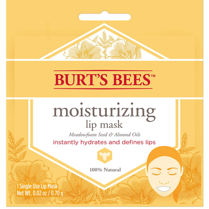 Burt's Bees Mascarilla labial hidratante de origen 100 % natural, cuidado labial acondicionador de un solo uso, 1 unidad (el empaque puede variar)