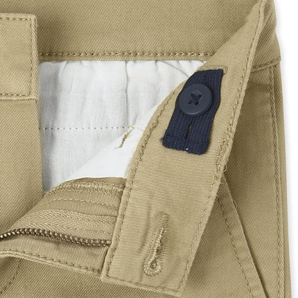 The Children's Place Pantalones Chinos Ajustados Elásticos para Niño, Color Lino, 12 Delgado