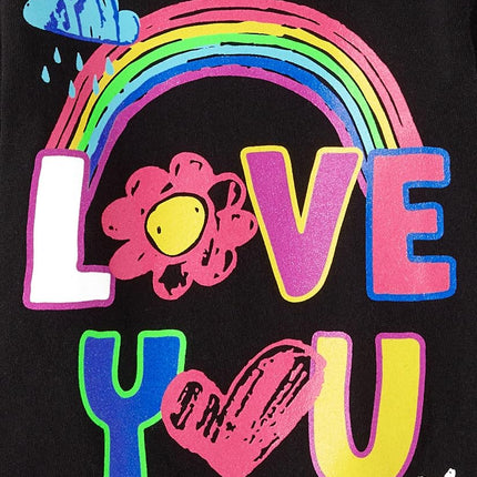 The Children's Place Baby Girls' and Toddler Assorted Everyday Short Sleeve Graphic T-Shirts, Be Kind/I Love You 2-Pack, 18-24 Months