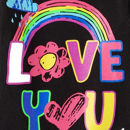 The Children's Place Baby Toddler Girl Short Sleeve Graphic T-Shirt 3-Pack, Be Kind/Love You, 5T