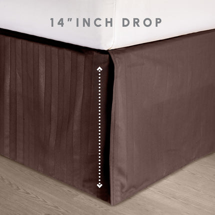 Elegant Comfort Silky Soft 8-Piece Dobby Stripe Bed-in-a-Bag Comforter Set, Includes 4pc Smart Sheet Set, Bed Skirt, Comforter, Matching Pillowcases and Shams - Twin/Twin XL, Chocolate Brown