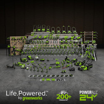 Greenworks 24V 12-Inch Cordless String Trimmer/Edger and Leaf Blower Combo Kit + 3 Bonus Spools, 2.0Ah Battery and Charger Included