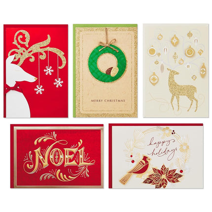 Hallmark Handmade Christmas Card Assortment (Set of 24 Special Holiday Greeting Cards and Envelopes) (1XPX5156)