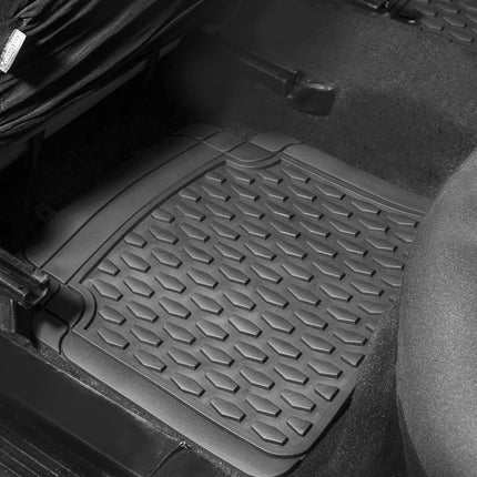 FH Group Automotive Floor Mats - Heavy-Duty Rubber Floor Mats for Cars, Universal Fit Full Set, ClimaProof Floor Mats, Trimmable Floor Mats For Most Sedan, SUV, Truck Floor Mats Gray