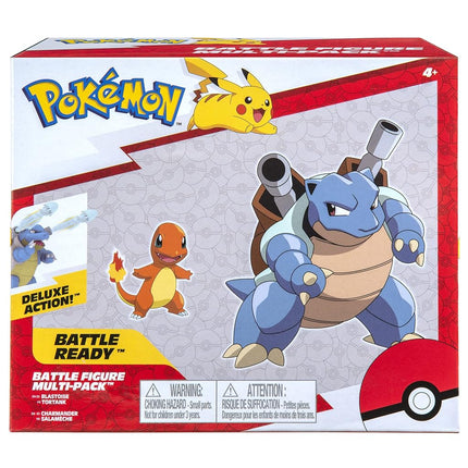 Pack de 2 figurines de combat Pokémon Tortank et Salamèche - Figurine Tortank de 11,5 cm, figurine Salamèche de 5 cm - Jouets pour enfants - Fans de Pokémon